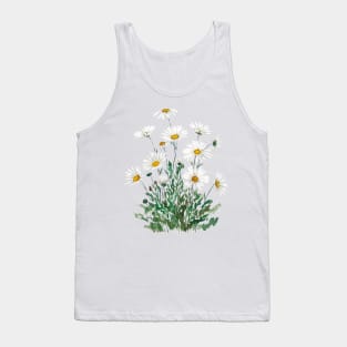 white Margaret daisy watercolor Tank Top